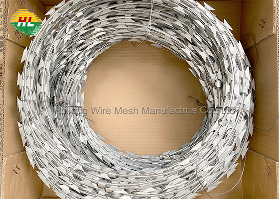 Dây dao cạo dây thép gai HUILONG 150FT Concertina, Dây dao cạo bọc phẳng BTO 22