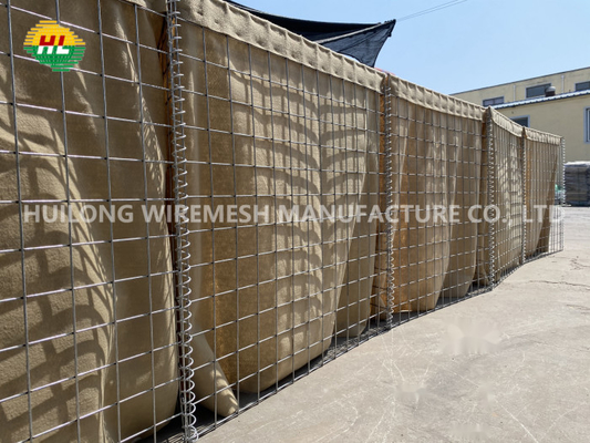 1x1x5m Hesco Barrier Blast Wall Mesh Kích thước 80x80mm cho công sự phòng thủ